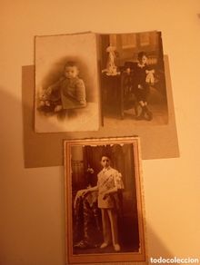 Fotografía antigua: 3 antiguas tarjetas postales con fotografías